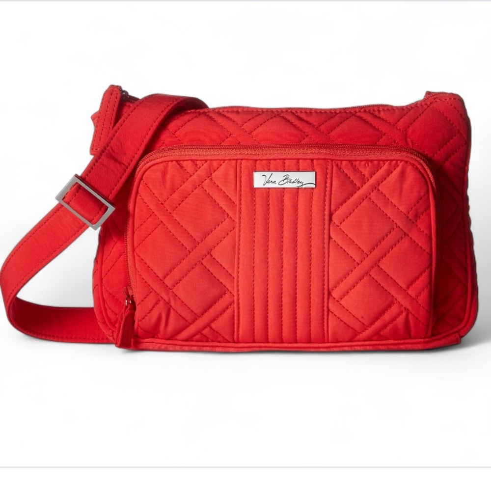 Vera Bradley Quilted Crossbody Bag in Bright Red